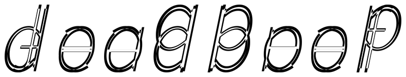 Ambigram for deadbeef in Sourcesanspro-extralightit
